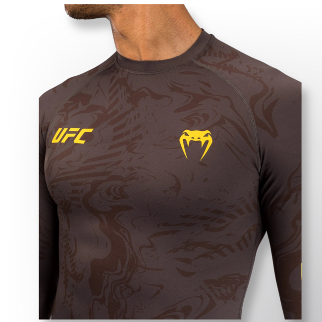 Venum UFC Fusion by Venum Fight Week Men’s Performance Long Sleeve Rashguard - Earthen Brown