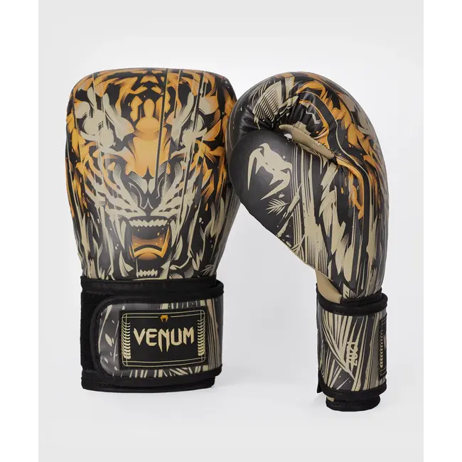 Venum Tiger Boxing Gloves - Black/Neon Orange