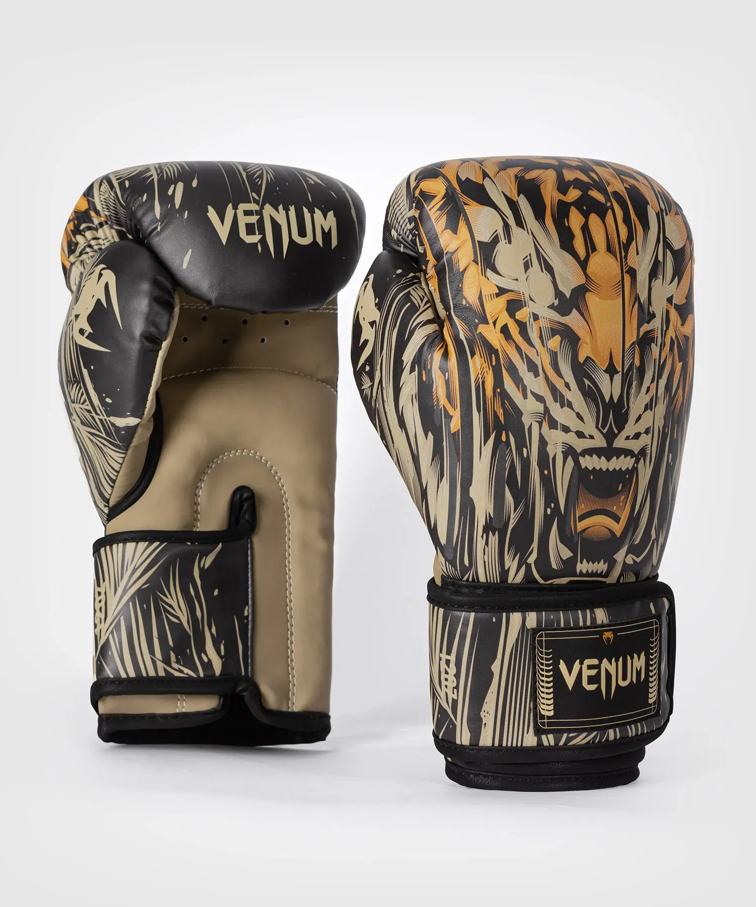 Venum Tiger Boxing Gloves - Black/Neon Orange - FIGHT.NL