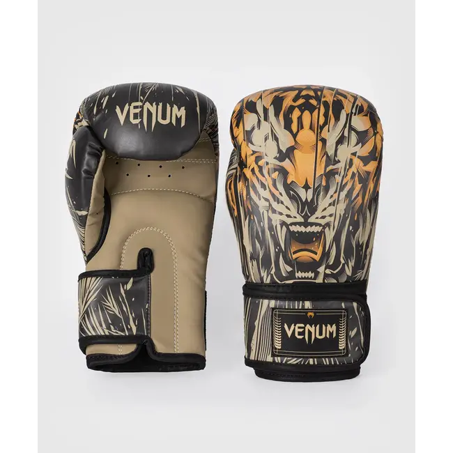 Venum Tiger Boxing Gloves - Black/Neon Orange