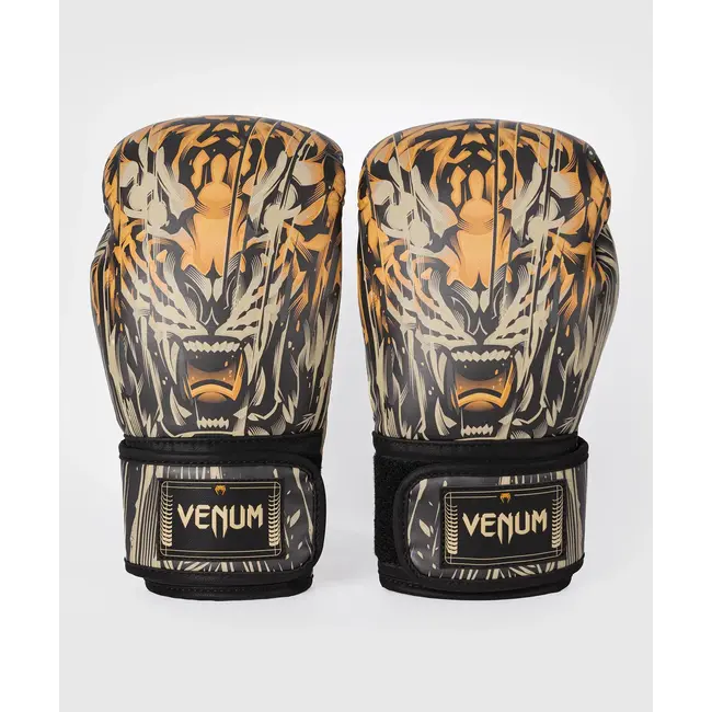 Venum Tiger Boxing Gloves - Black/Neon Orange