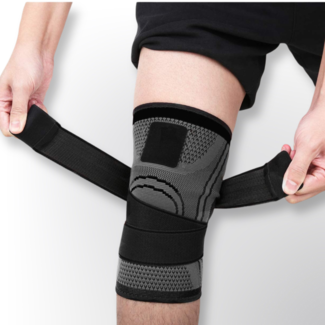 Fightsense Knie Brace Zwart/Grijs – Ondersteuning en Stabiliteit bij Sportblessures