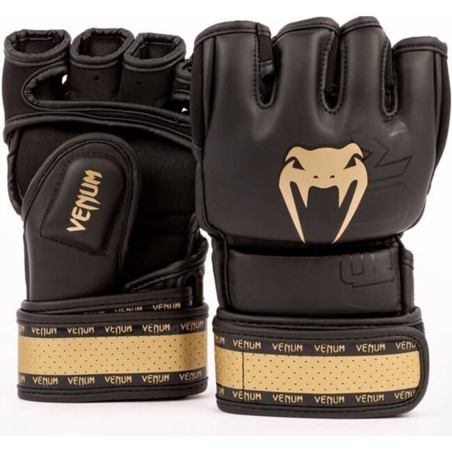 Venum Impact 2.0 Hook and Loop MMA Gloves - Black/Gold