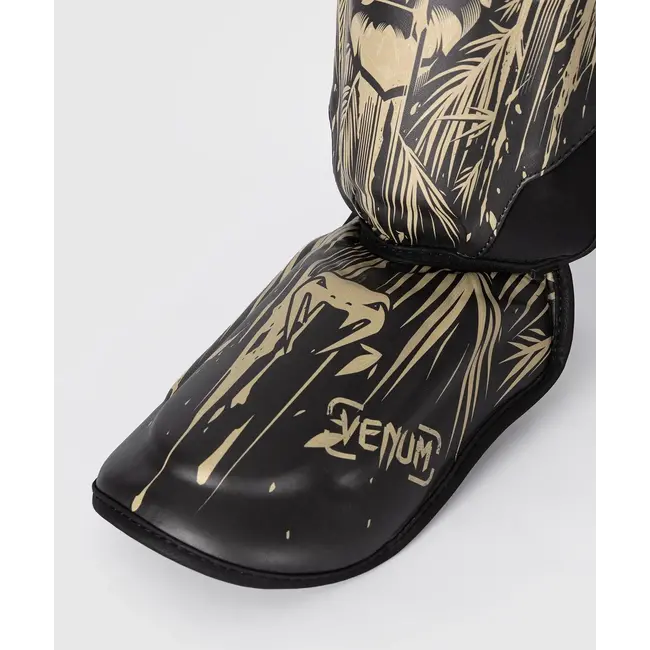 Venum Tiger Schenenschermers - Zwart / Neon Oranje