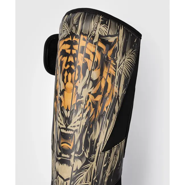 Venum Tiger Schenenschermers - Zwart / Neon Oranje