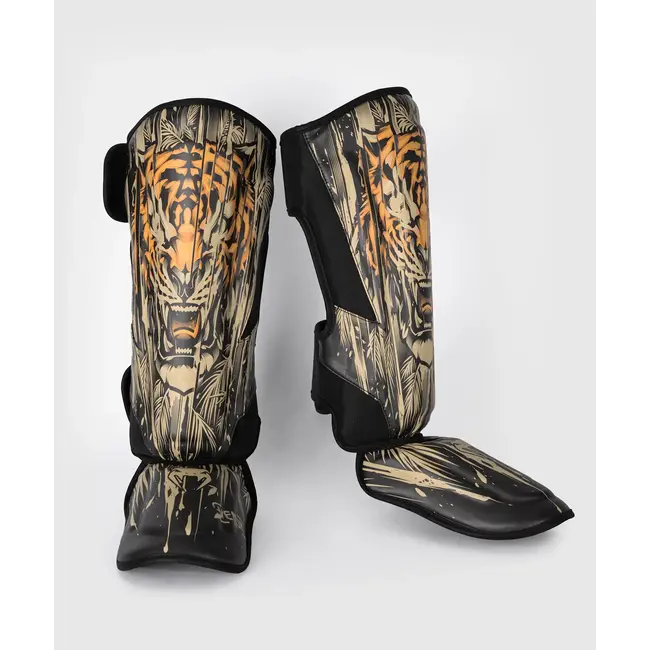 Venum Venum Tiger Schenenschermers - Zwart / Neon Oranje