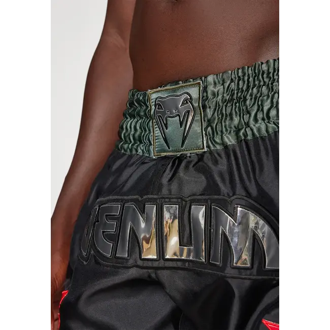 Venum Inferno Muay Thai Shorts - Deep Black/Khaki