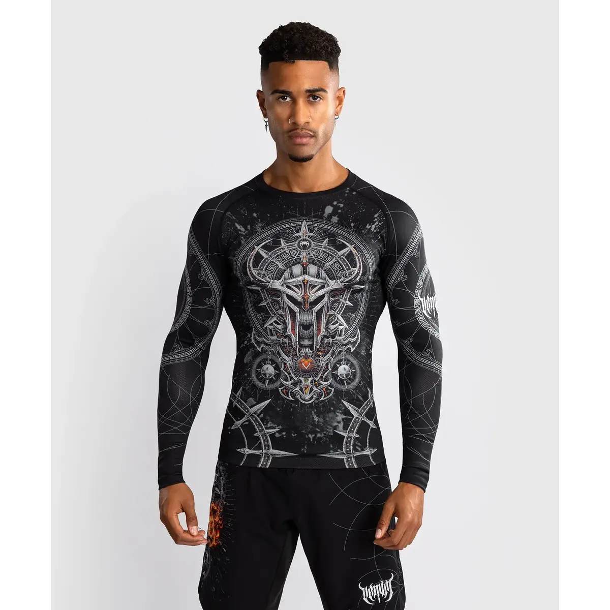 Venum Gladiator 5.0 homme's manches longues Rashguard - noir/argent