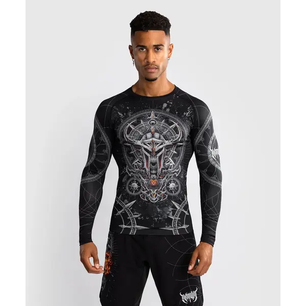 Venum Gladiator 5.0 homme's manches longues Rashguard - noir/argent