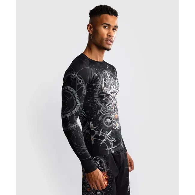 Venum Gladiator 5.0 Men's Long Sleeve Rashguard - Black/Silver