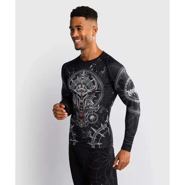 Venum Gladiator 5.0 Men's Long Sleeve Rashguard - Black/Silver