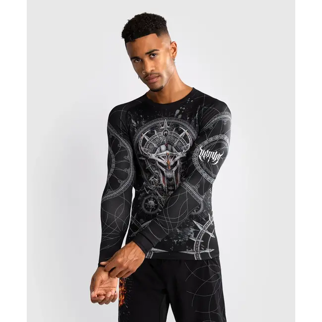 Venum Gladiator 5.0 Men's Long Sleeve Rashguard - Black/Silver