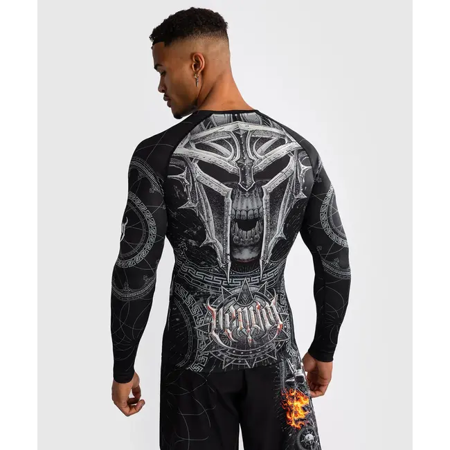 Venum Gladiator 5.0 Men's Long Sleeve Rashguard - Black/Silver