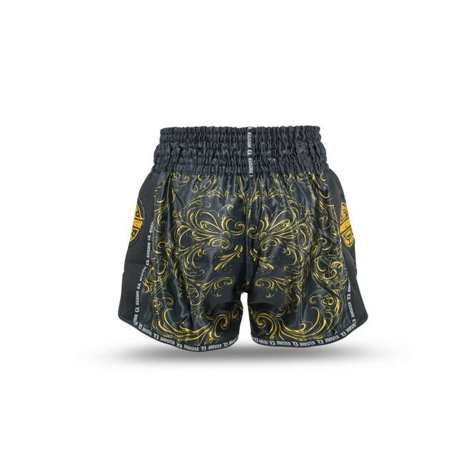 Booster Fightgear TBT Medusa Fightshort – Zwart/Geel – Lichtgewicht – Muay Thai & Kickboksen