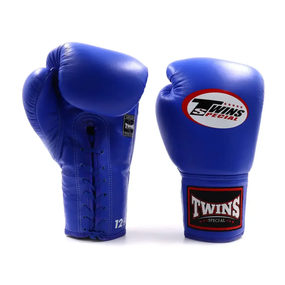 Twins Special BGLL1 – bleu gants de boxe à lacets en cuir véritable | qualité thaïlandaise authentique