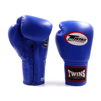 Twins Special BGLL1 – Blauw Bokshandschoenen met Veters van Echt Leer | Authentieke Thaise Kwaliteit