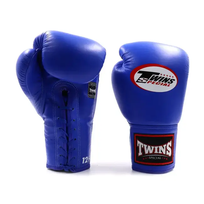 Twins Special BGLL1 – Blauw Bokshandschoenen met Veters van Echt Leer | Authentieke Thaise Kwaliteit