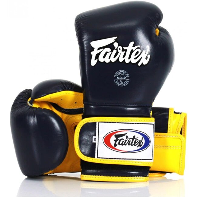 FAIRTEX Fairtex Mexican Style Bokshandschoenen BGV9 – Blauw/Geel – Premium Sparring Gloves