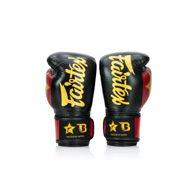 FAIRTEX Fairtex x Booster FXB BG V2 – Leren Bokshandschoenen – Zwart/Rood/Goud