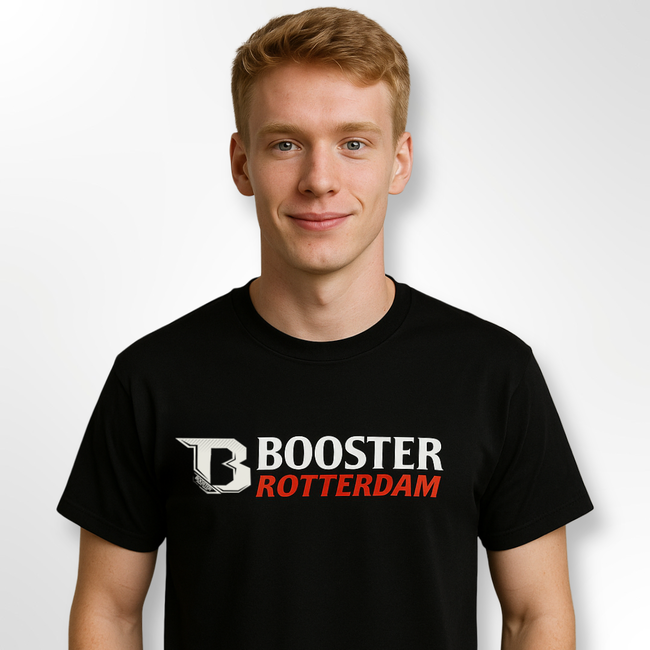 Booster - T-shirt - Active Dry Zwart | Rotterdam Edition