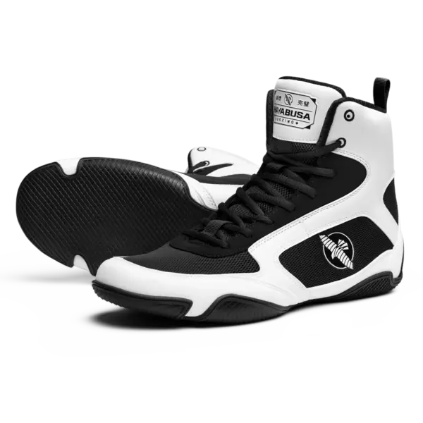 Hayabusa Pro Boxing chaussures de boxe – noir/blanc | Lichtgewicht & Grip pour Explosieve Bewegingen