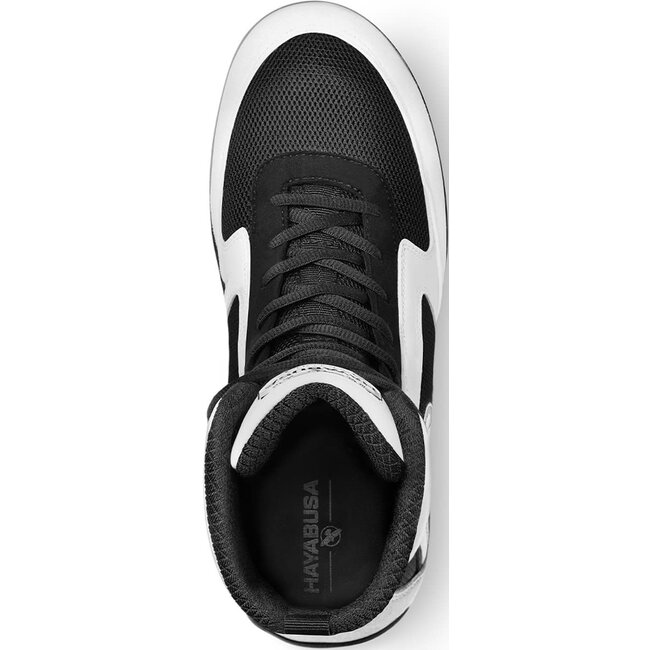 Hayabusa Pro Boxing Boksschoenen – Zwart/Wit | Lichtgewicht & Grip voor Explosieve Bewegingen