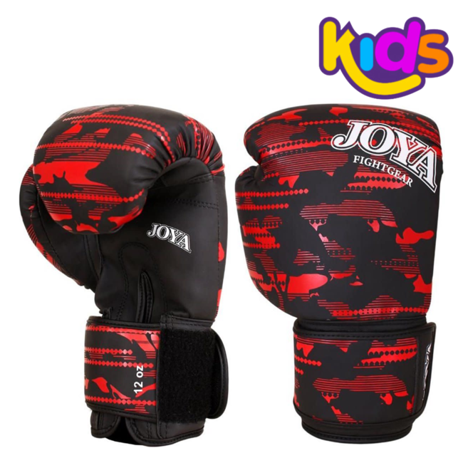 JOYA Joya CAMO V2 Kids Bokshandschoenen – Rood| Ideaal voor Jeugdtraining & Kickboksen