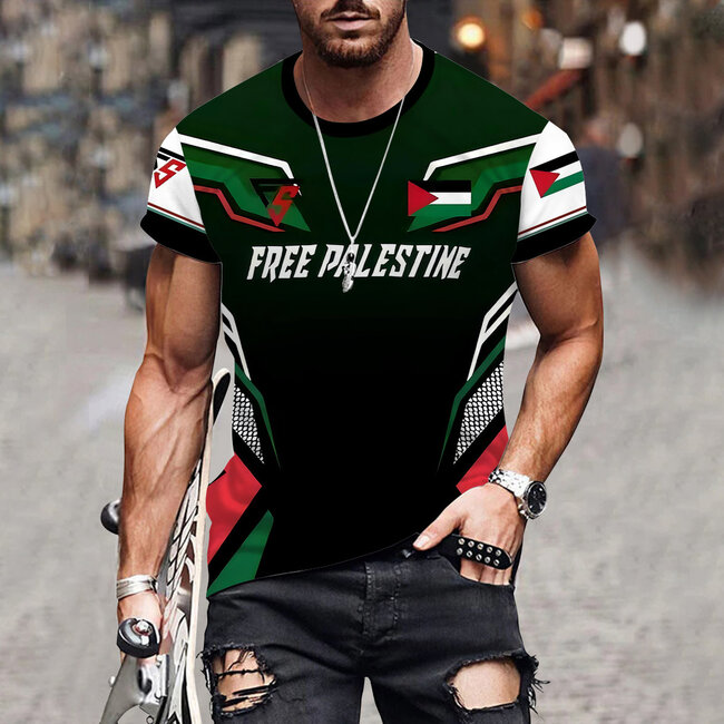 Fightsense Fightsense Free Palestine T-Shirt V2 – Ademend Dry-Fit Sportshirt – Performance Fit