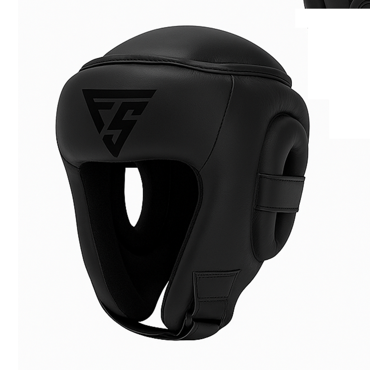 Fightsense Casque de boxe Eclipse – Open Vizier – Pro casque de protection – Mat noir