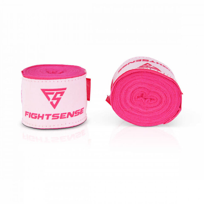 Fightsense Bandages 450 cm – Roze – Handwraps voor Boksen & Kickboksen – Boksbandages voor vechtsport en training