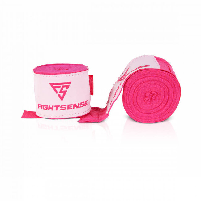 Fightsense Bandages 450 cm – Roze – Handwraps voor Boksen & Kickboksen – Boksbandages voor vechtsport en training
