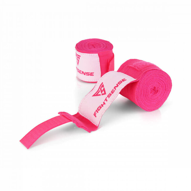Fightsense Bandages 450 cm – Roze – Handwraps voor Boksen & Kickboksen – Boksbandages voor vechtsport en training