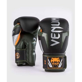 Venum Venum Elite - BOKSHANDSCHOEN - Black/Silver/Kaki