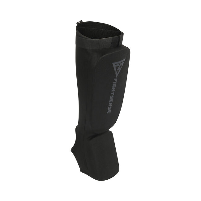 Fightsense Scheenbeschermers – Instep Scheenkousen – Black on Black – Voor Kickboksen & MMA – Scheenbeschermers voor vechtsport en training