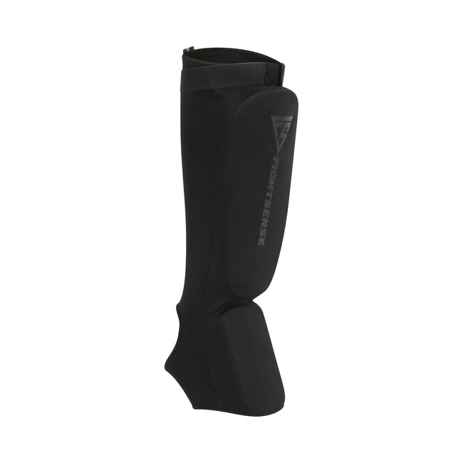 Fightsense FIGHTSENSE Scheenbeschermers – Instep Scheenkousen – Black on Black – Voor Kickboksen & MMA