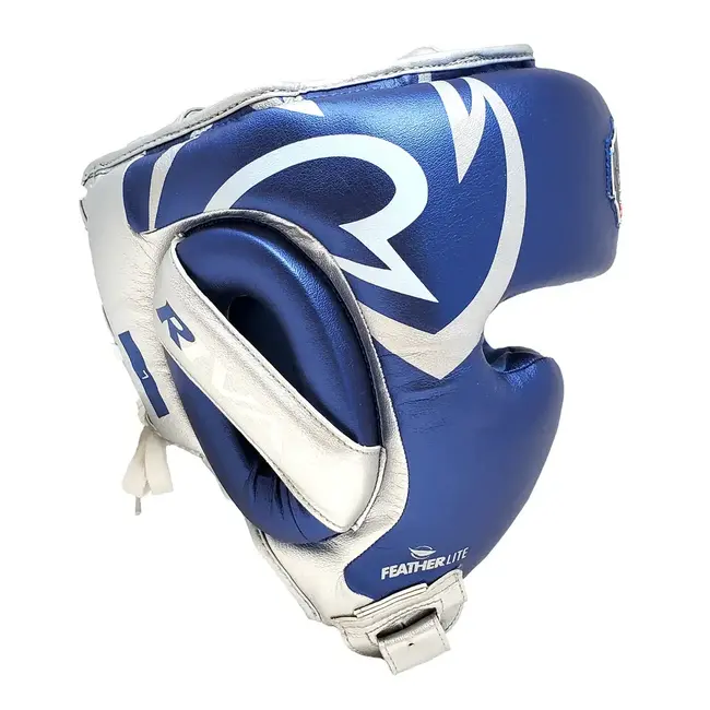 Rival Boxing Gear Rival RHG100 Professionele Bokshoofdbeschermer – Blauw/Zilver – Headgear voor Sparren & Training