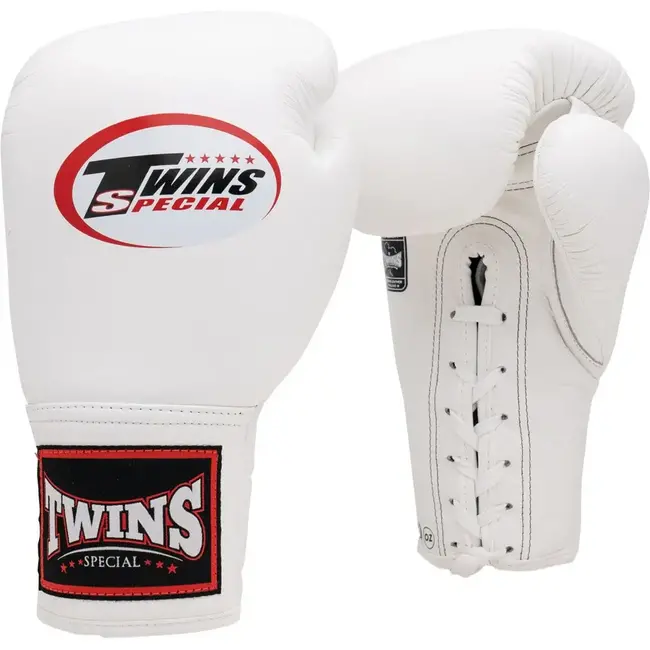 Twins Special Twins BGLL1 – Witte  Bokshandschoenen met Veters van Echt Leer | Authentieke Thaise Kwaliteit
