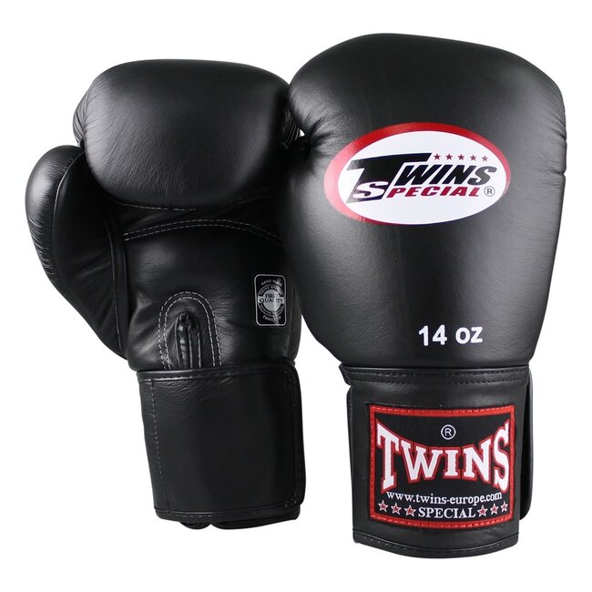 Twins Special Twins BGVF Zwarte Bokshandschoenen – Korte Klittenbandsluiting & Topkwaliteit Leer