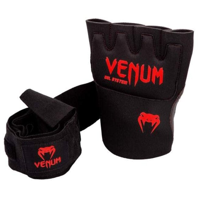 Venum Venum Gel Kontact Binnenhandschoenen Zwart/Rood – Gel Shock System met Bandage