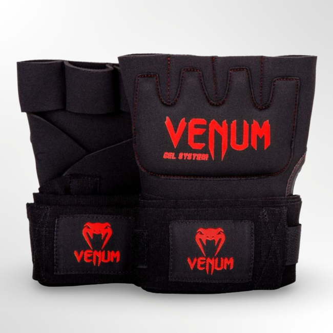 Venum Venum Gel Kontact Binnenhandschoenen Zwart/Rood – Gel Shock System met Bandage