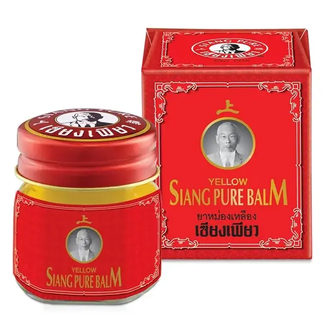 Siang Pure Balm Siang Pure Yellow Balm 12g - Krachtige Thaise Pijnbalsem voor Spieren & Gewrichten