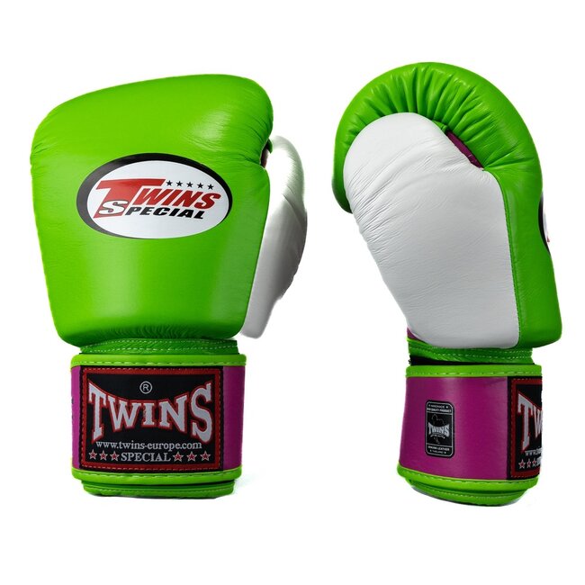 Twins Special BGVL 4 Leren Bokshandschoenen – Grijs/Roze/Wit – 12oz en 14oz