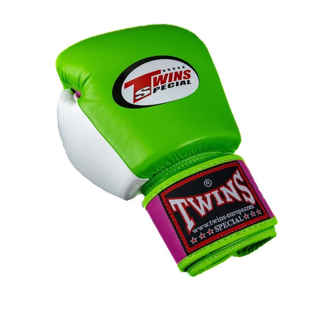 Twins Special BGVL 4 Leren Bokshandschoenen – Grijs/Roze/Wit – 12oz en 14oz