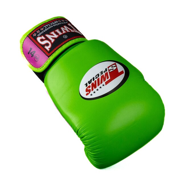 Twins Special BGVL 4 Leren Bokshandschoenen – Grijs/Roze/Wit – 12oz en 14oz