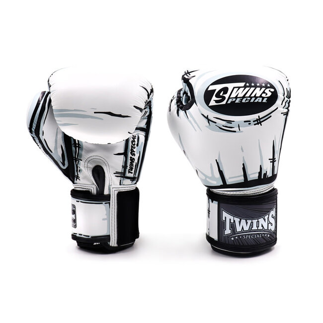Twins Special TWINS Bokshandschoen  FBGVL3-66 -B WHITE/BLACK – Premium Leer & Topkwaliteit