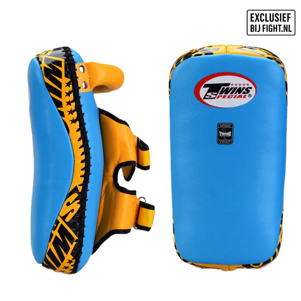 Twins Special KPL12 Thai Kick Pads – Blau-Gelb
