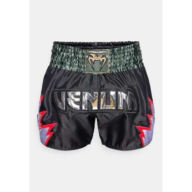 Venum Inferno Muay Thai Shorts - Deep Black/Khaki