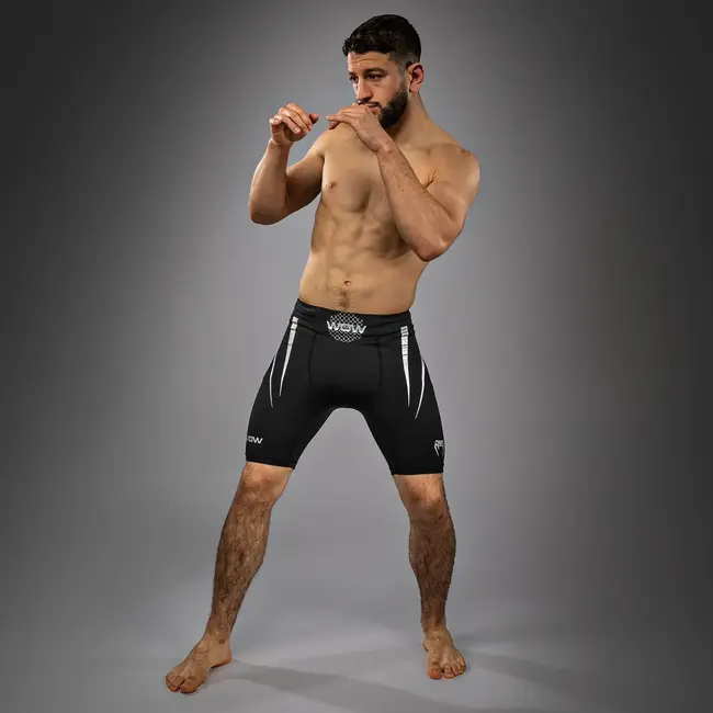Venum WOW FC Vale Tudo Shorts- Black/ Silver Grey