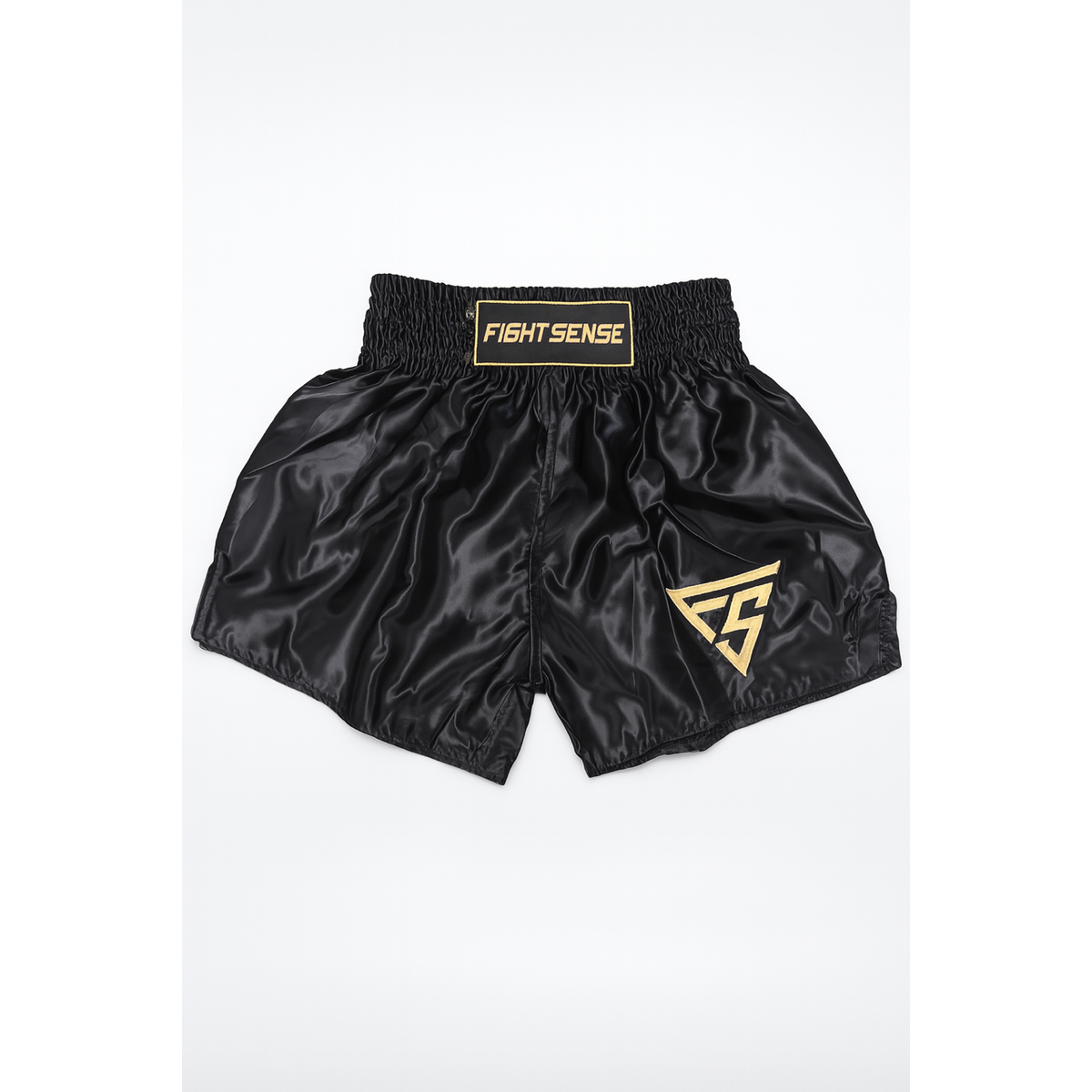 Fightsense Short de Muay Thaï – noir/or