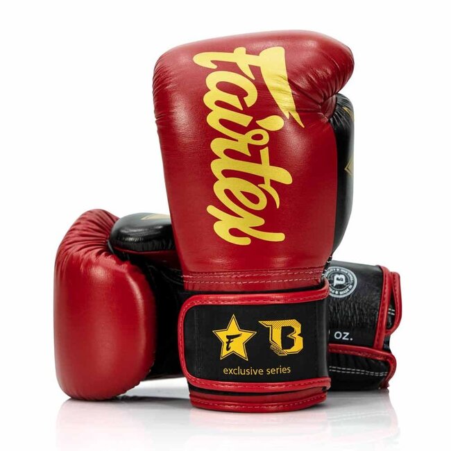 FAIRTEX Fairtex x Booster FXB BG V2 – Leren Bokshandschoenen – Rood/Zwart/Goud
